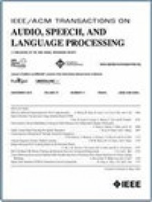 Ieee-acm Transactions On Audio Speech And Language Processing期刊