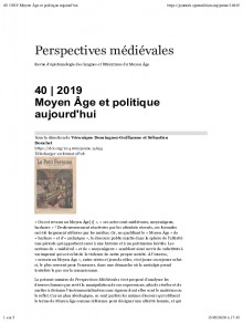 Perspectives Medievales-revue D'epistemologie Des Langues Et Litteratures Du Moy期刊